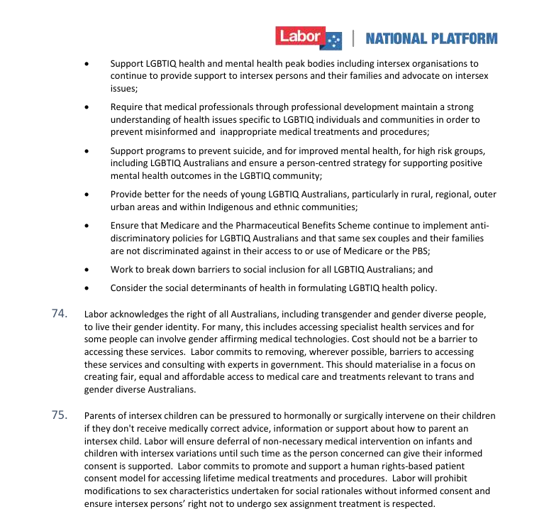 The second part of the 2019 National Platform document,specifically acknowledging our medical needs clearly and their costs.